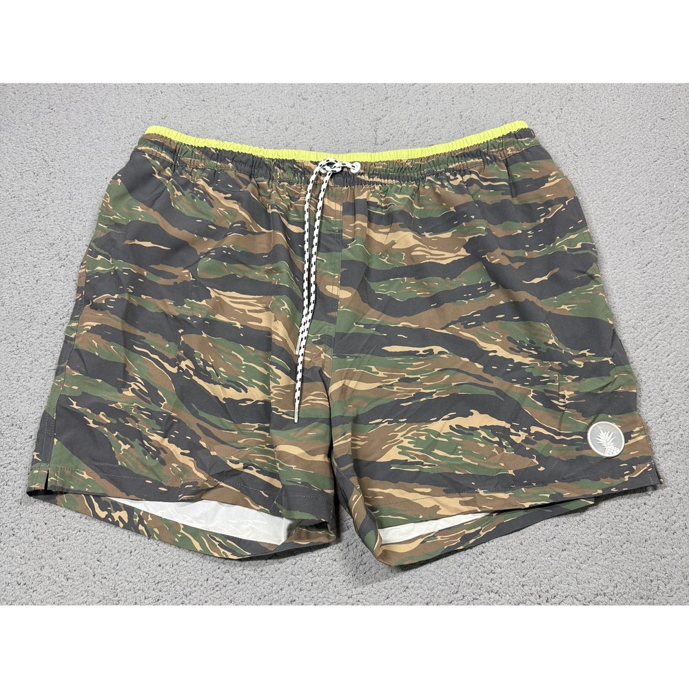 Chubbies Swim Trunks Shorts Mens 2XL Green Camo 5.5 Inseam Lined Drawstring